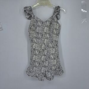 SHE & SKY SMALL Black and White Polka Dot Women's Romper